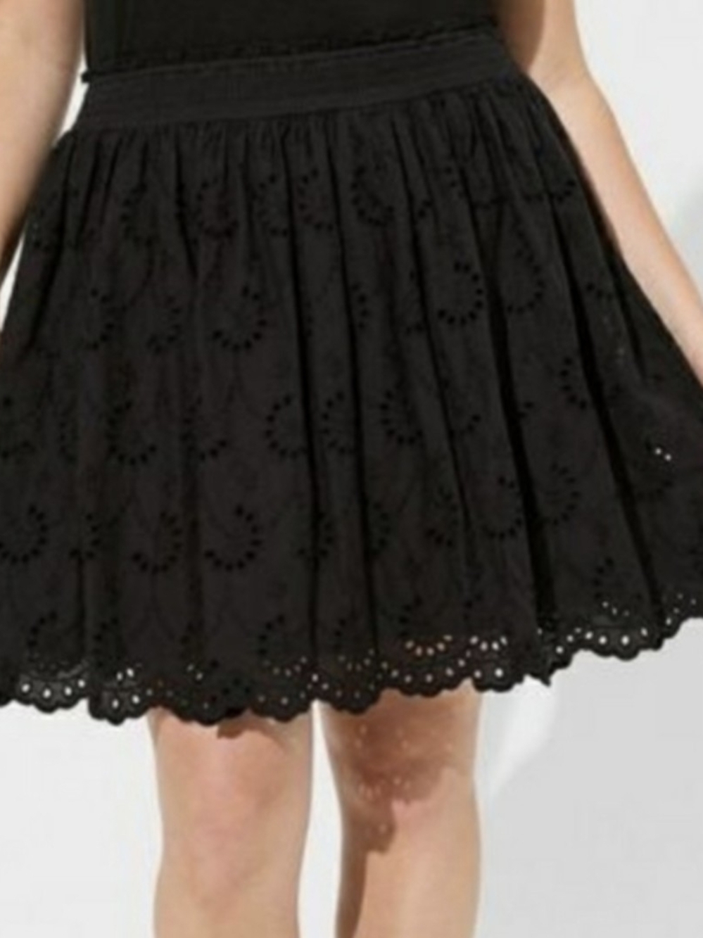 torrid Black Eyelet A-Line Mini Skirt